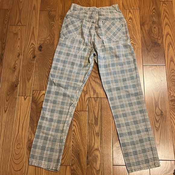 Vintage 1960’s misses wrangler plaid jeans 11/12 slim - Picture 5 of 15